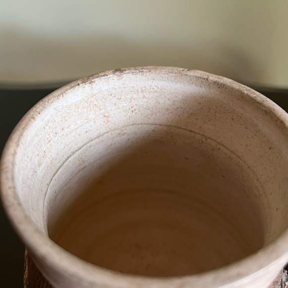 Ceramic Herb Jar, Handmade Lidded Pottery Jar, Rustic Sgraffito Leaves - Picture 11 of 14